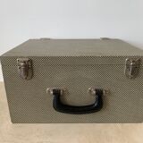 Suitcase, vintage upholstered box