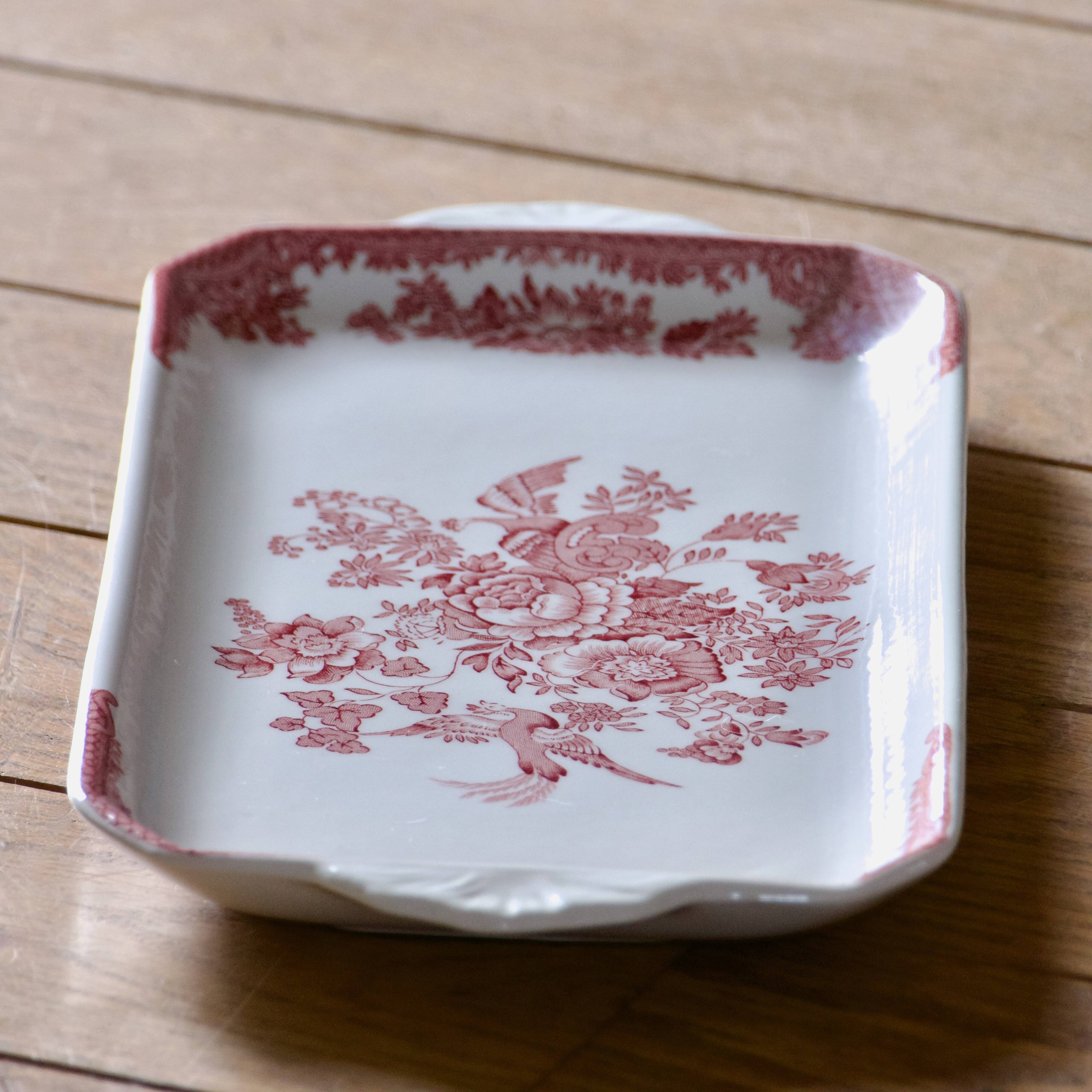 English Earthenware Staffordshire "Asiatic Pheasants" Cake Dish