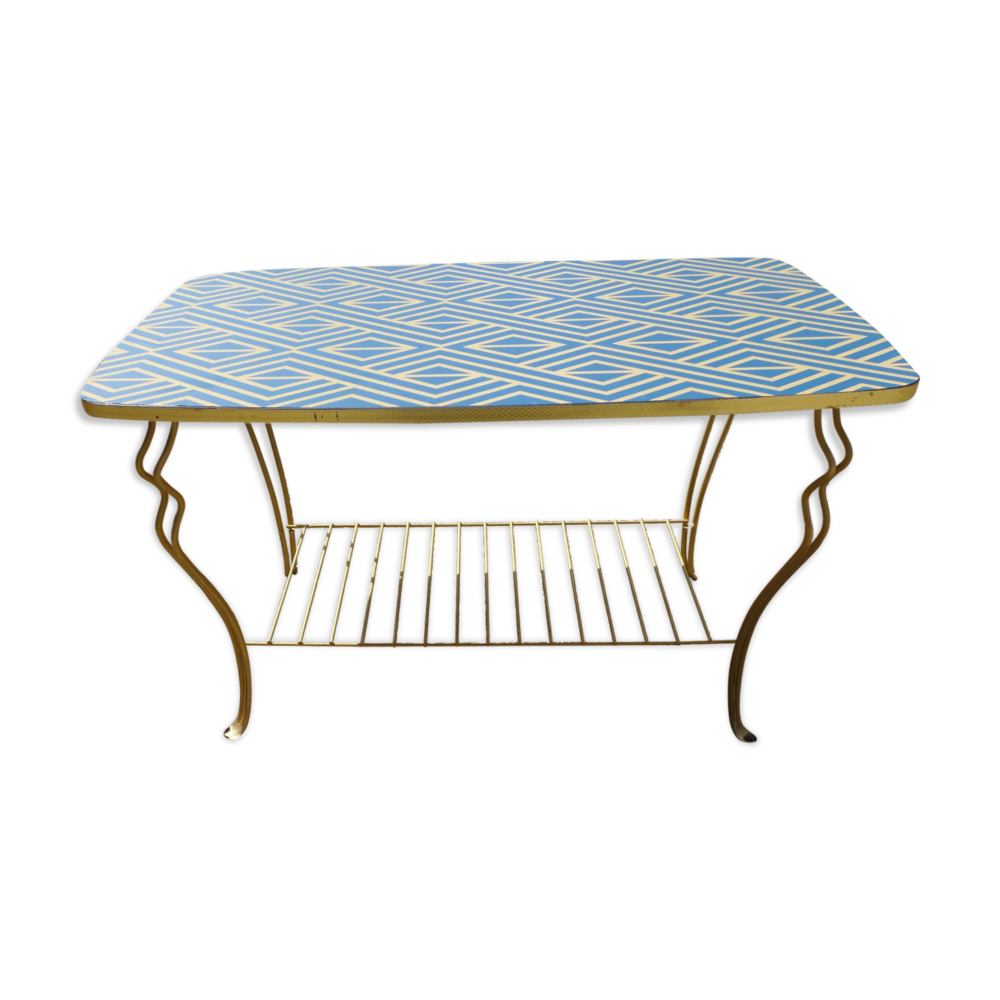 Golden brass coffee table