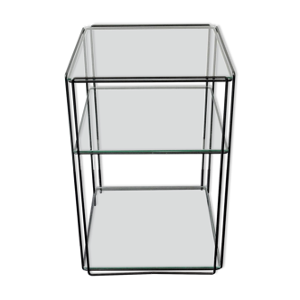 Isocele metal and glass side table by Max Sauze, France 1970's