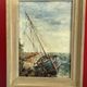 Oil on canvas Boat at the coast of Etel Damgan, Morbihan - H. Delille