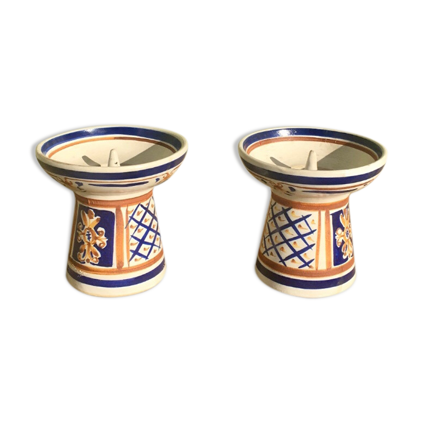Quimper ceramic Keraluc bougeoirs