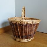 Two-tone wicker basket