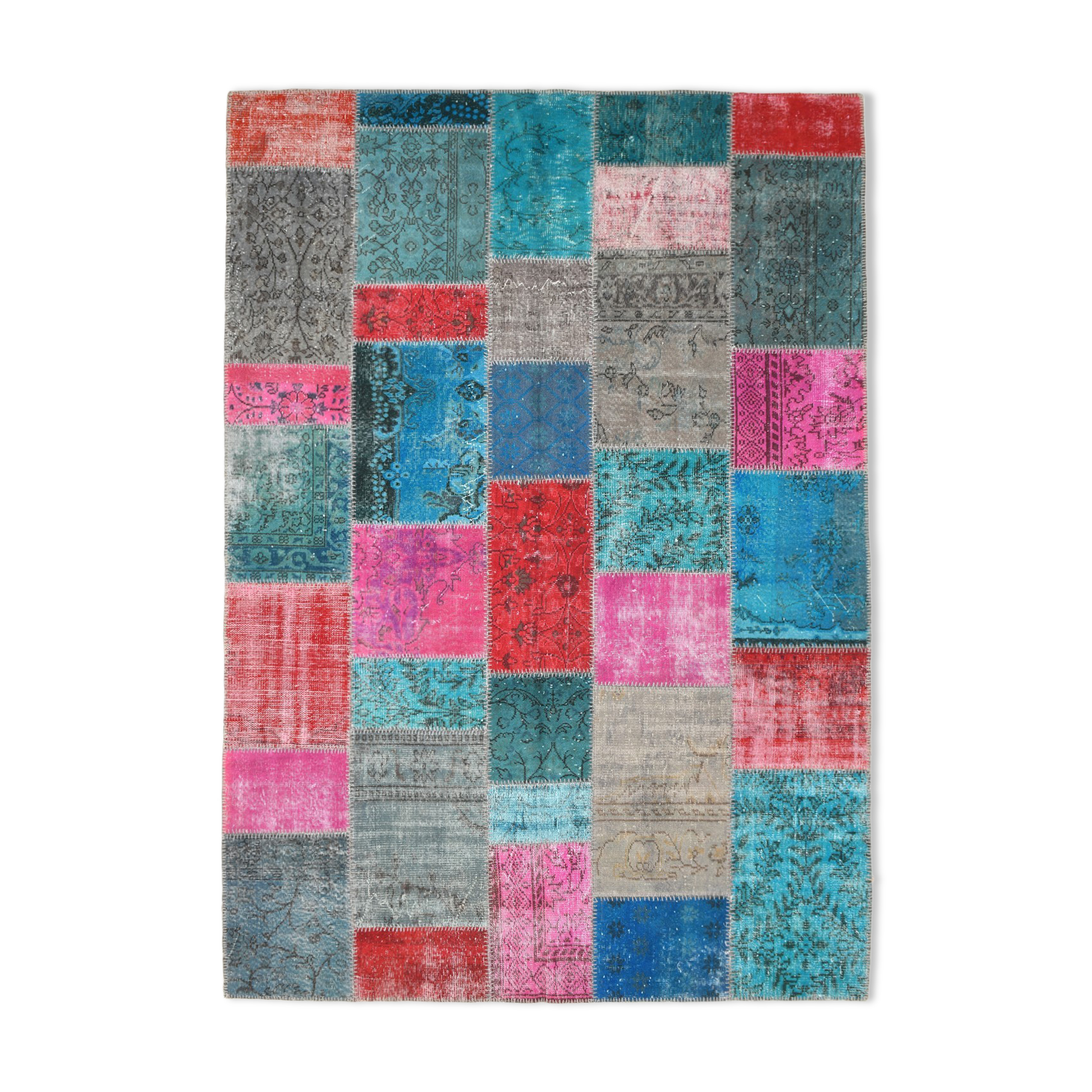 7x10 distressed multicolor vintage rug 303x213cm