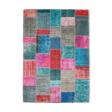 7x10 distressed multicolor vintage rug 303x213cm