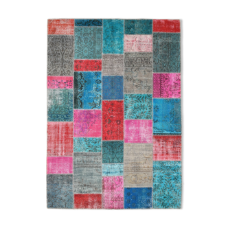 7x10 distressed multicolor vintage rug 303x213cm