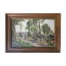 Tableau XIX° "Forêt de Fontainebleau" animée par Emile Daumont (1834-?)