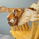Pair of Renaissance-style folding armchairs, early 20th century