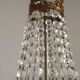 French Empire Style 3 Light Bronze Montgolfier Crystal Basket Chandelier