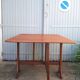 Vintage dining table console desk in teak and exotic wood from the 70s