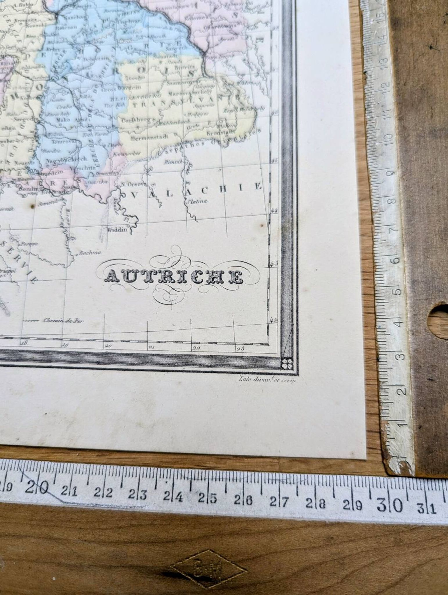 L'Autriche, carte ancienne, imprimée en 1852.