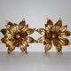 Pair of Florentine Wall Lamps / Ceiling Lights Golden Metal Leaves
