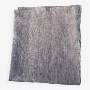 Dark gray dyed hemp country tablecloth