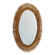 Wall mirror with rattan frame, 1950s
