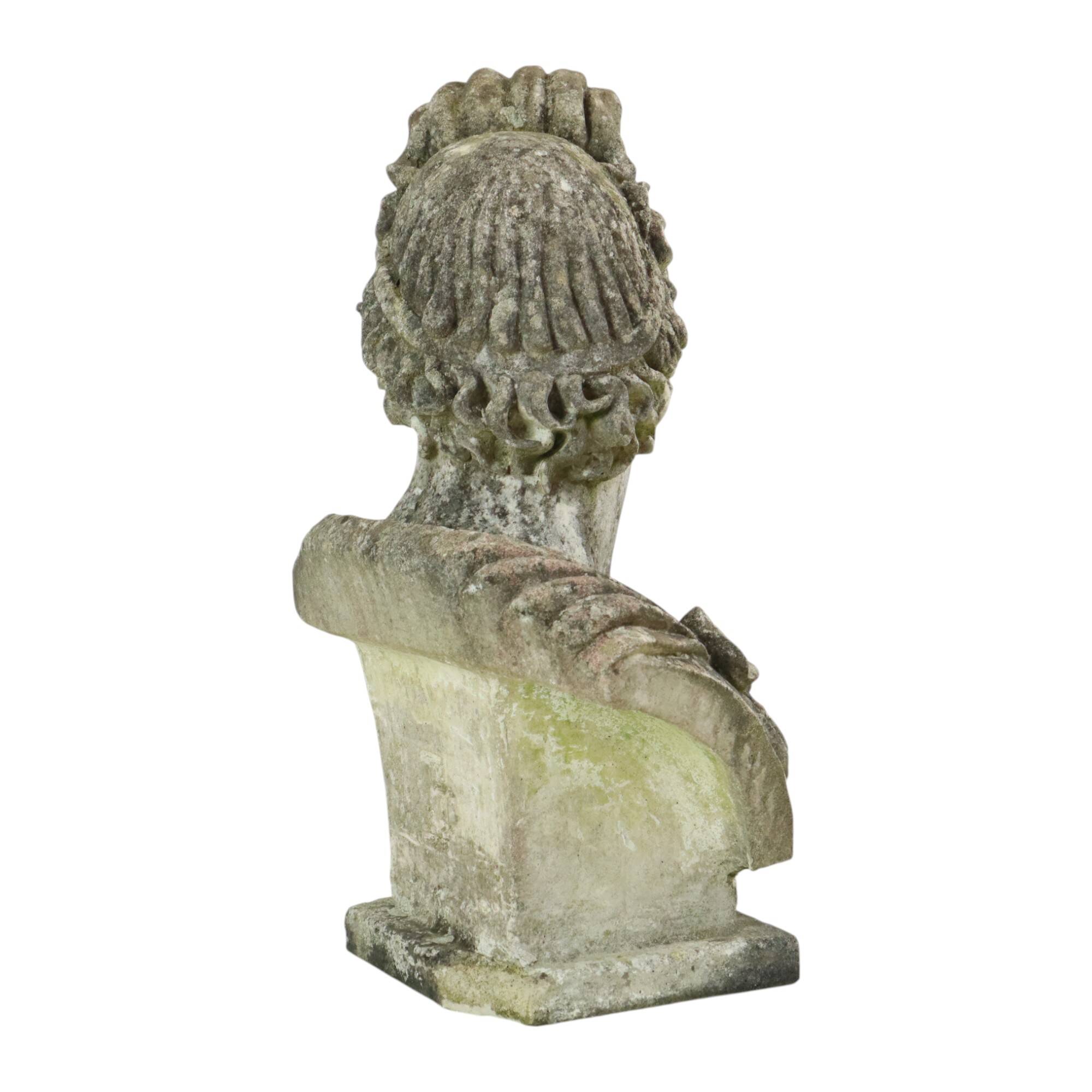Beautiful Weathered Apollo Bust Garden Statue Cast Stone 65cm