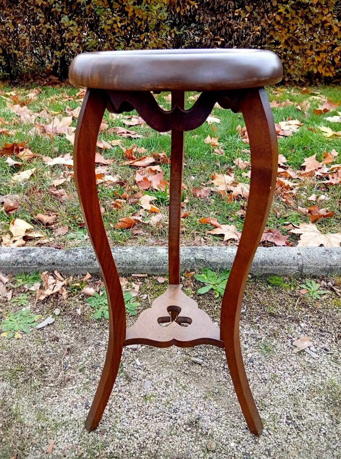 Wood and marble stool