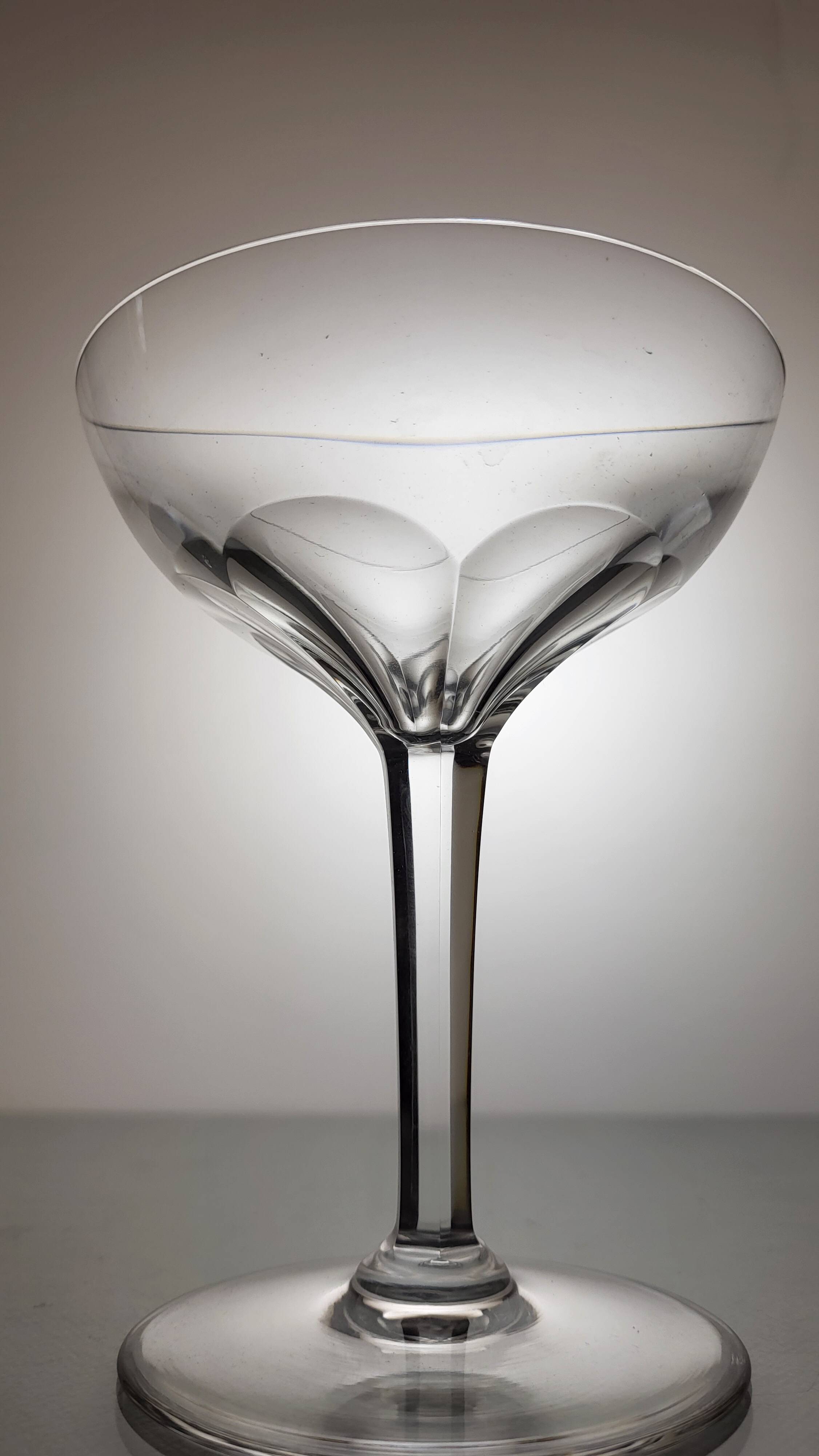 6 Val Saint Lambert crystal champagne glasses, Nestor model