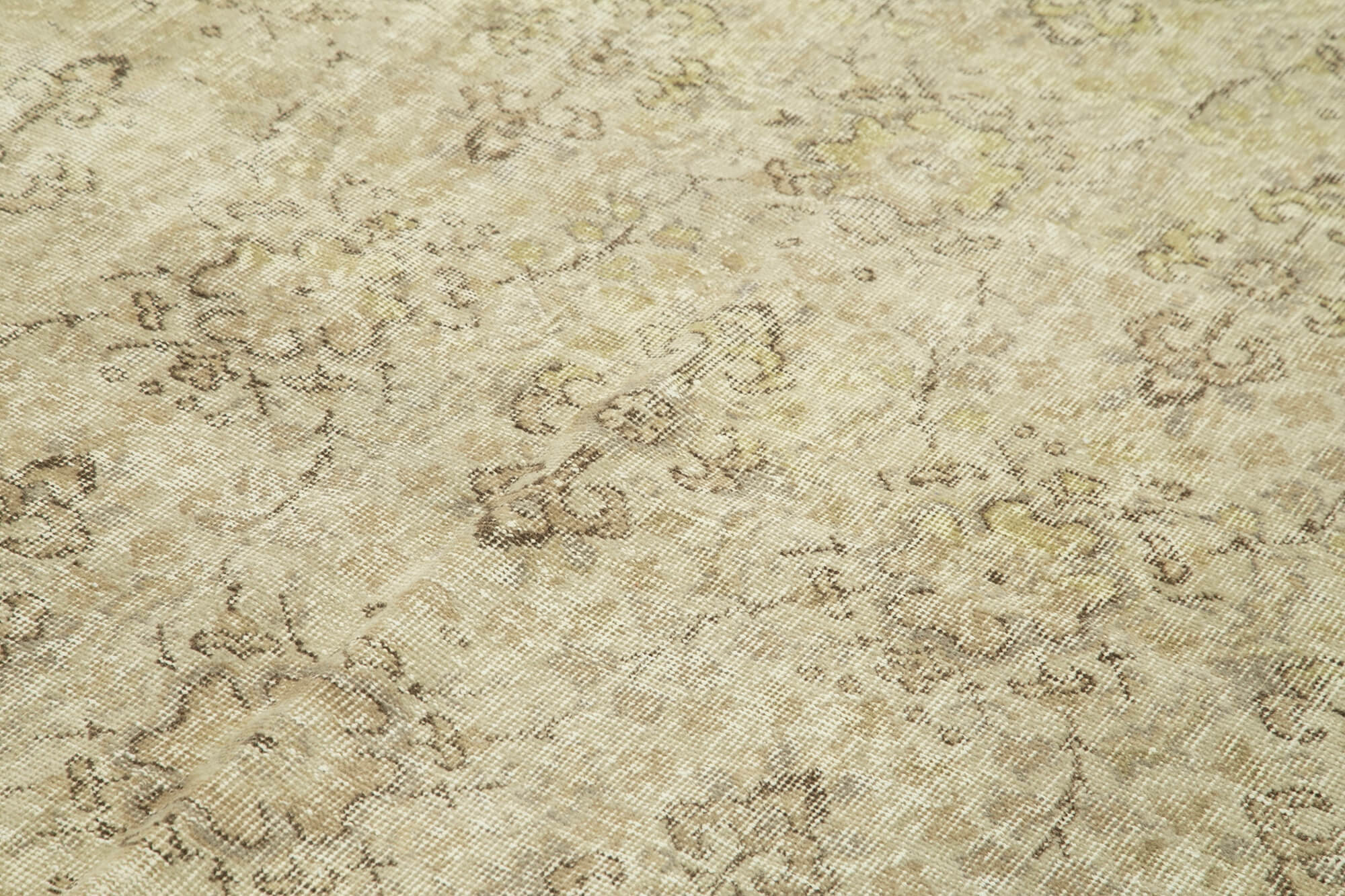 Handwoven antique anatolian beige carpet 200 cm x 284 cm