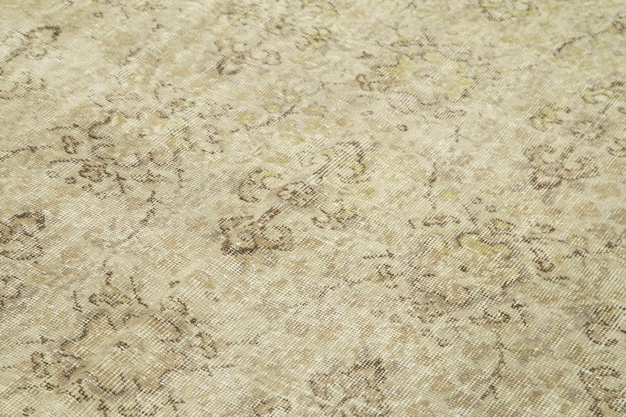 Handwoven antique anatolian beige carpet 200 cm x 284 cm