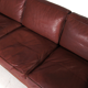 3-seater Danish leather sofa vintage retro Scandinavian beech 1950s 60 oak