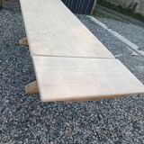 Solid oak monastery table with two extensions
