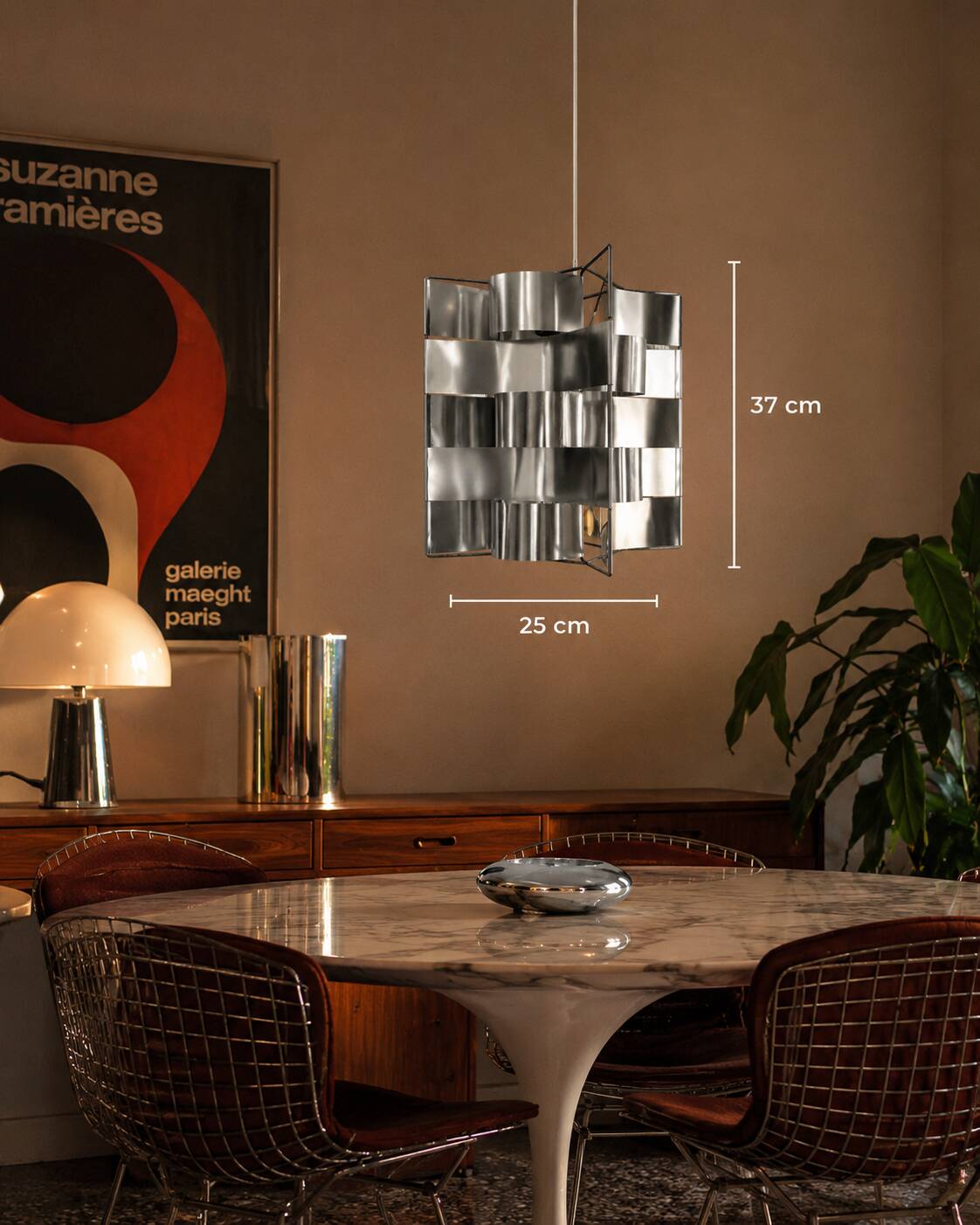 Vintage 1970 Max Sauze aluminium suspension - 37 cm