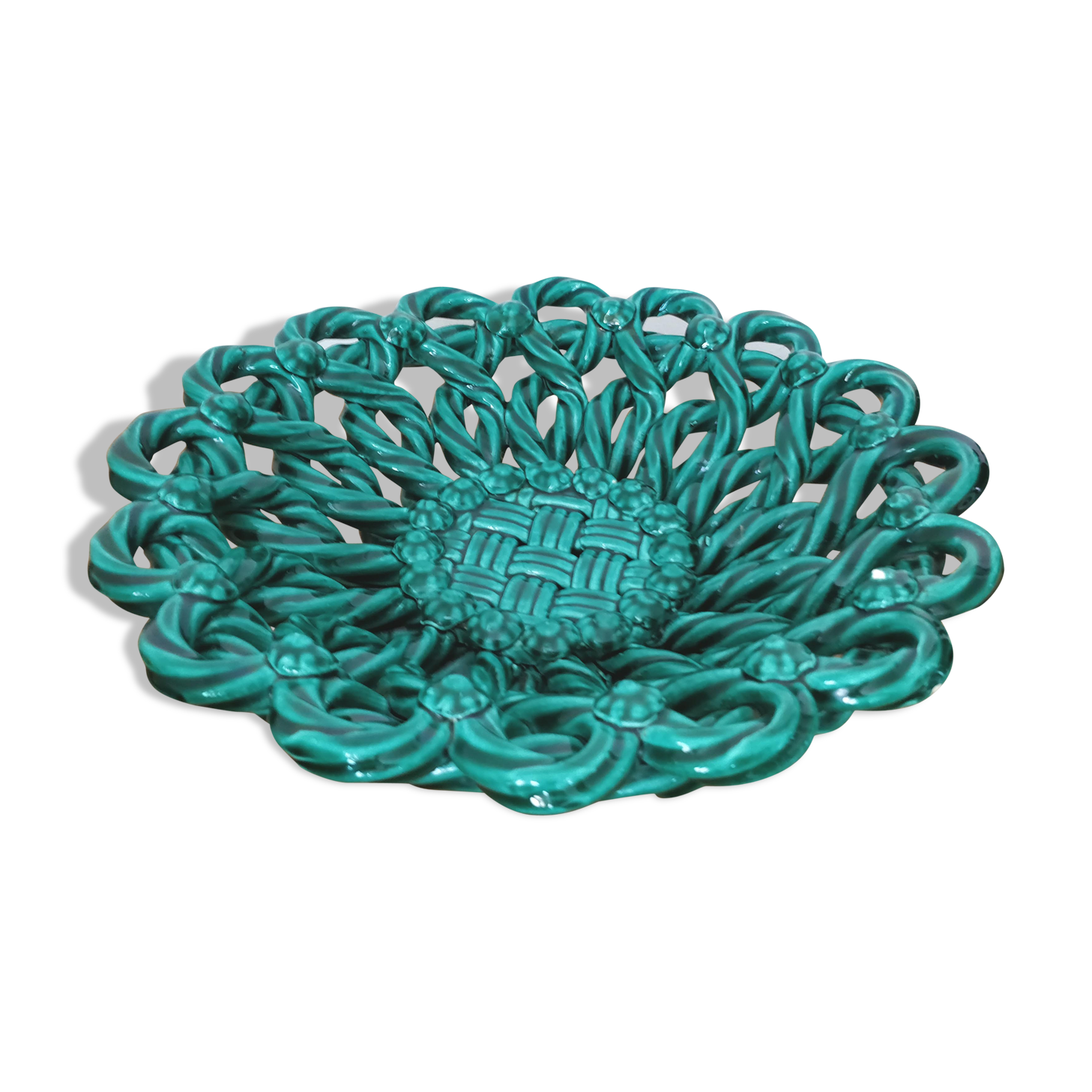 Vallauris woven ceramic fruit basket