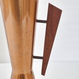 Vintage scandinavian vase denmark 1960 dahlmann in teak & hammered copper 60s
