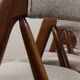 Set of 14 mid-century Danish teak dining chairs by Th Harlev for Farstrup Møbler in blue wool 1950