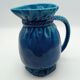 Pitcher in cracked blue Charolles earthenware
