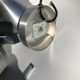 Pair of vintage brushed aluminum eyeball wall lamps