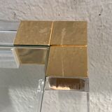 Sofa tip or transparent plexiglass, glass and brass 1970