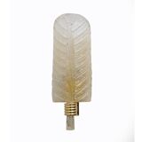 Pair of Barovier & Toso Style Mid-Century "Graniglia" Murano Glass Leaf Sconces