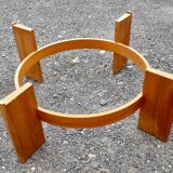Vintage Danish teak coffee table and smoked glass
