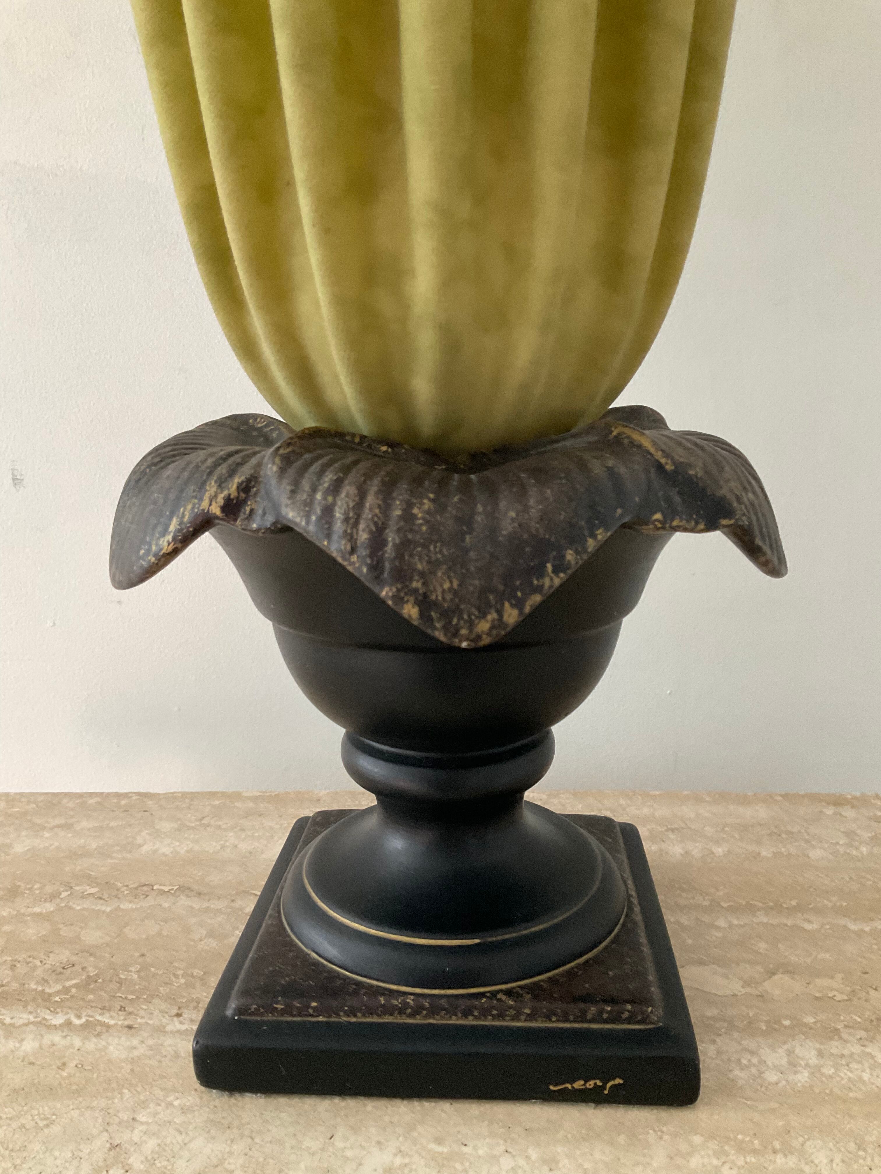 Georgia Jacob gold leaf lamp from the 70s and 80s signed