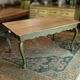 Olive green patinated table