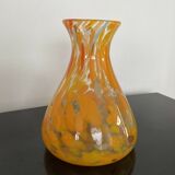 Vase en verre souflé orange soliflore