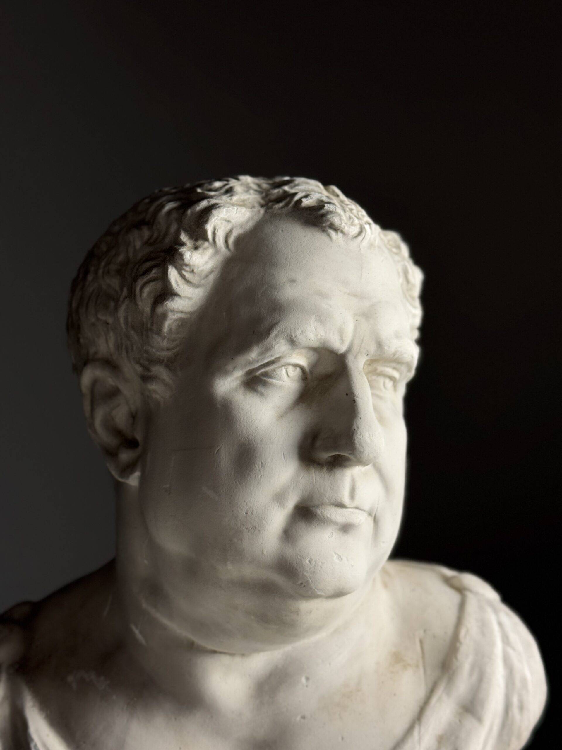 Buste de Vitellius en plâtre romain, 20e siècle.