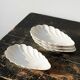 4 white porcelain Limoges shell rococo vintage dishes
