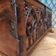 Old Gothic chest 17th century solid oak