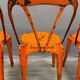 Set of four industrial metal dining chairs by Joseph Mathieu, painted steel, 1920s, France
