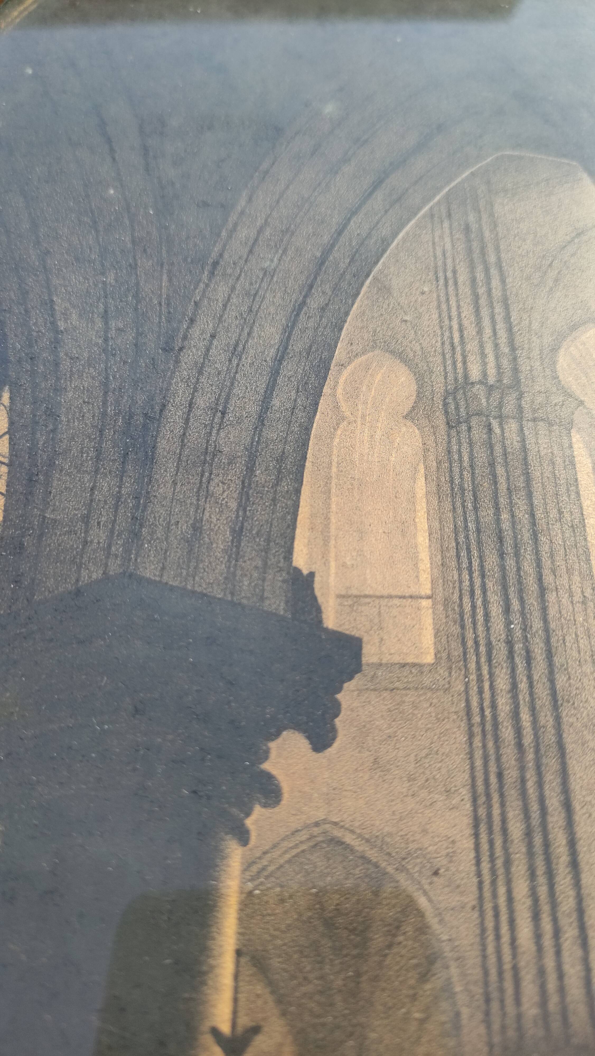 Large old wall frame in gilded wood