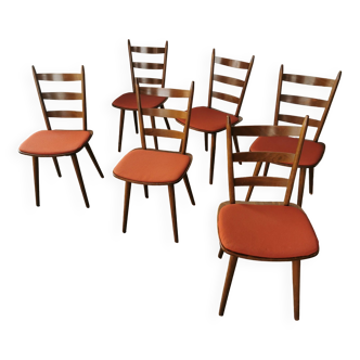 Set de 6 chaises bistrots vintage Hiller, vers 1960