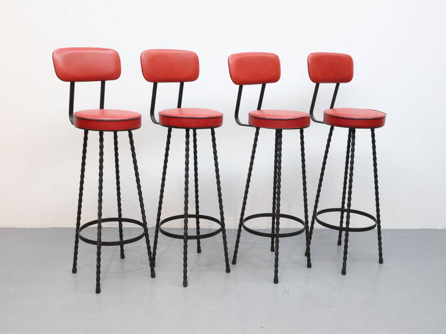 Set barkrukken gietijzer rood skai