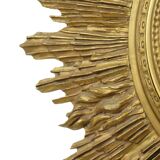 Miroir soleil Sunburst XL en résine dorée
