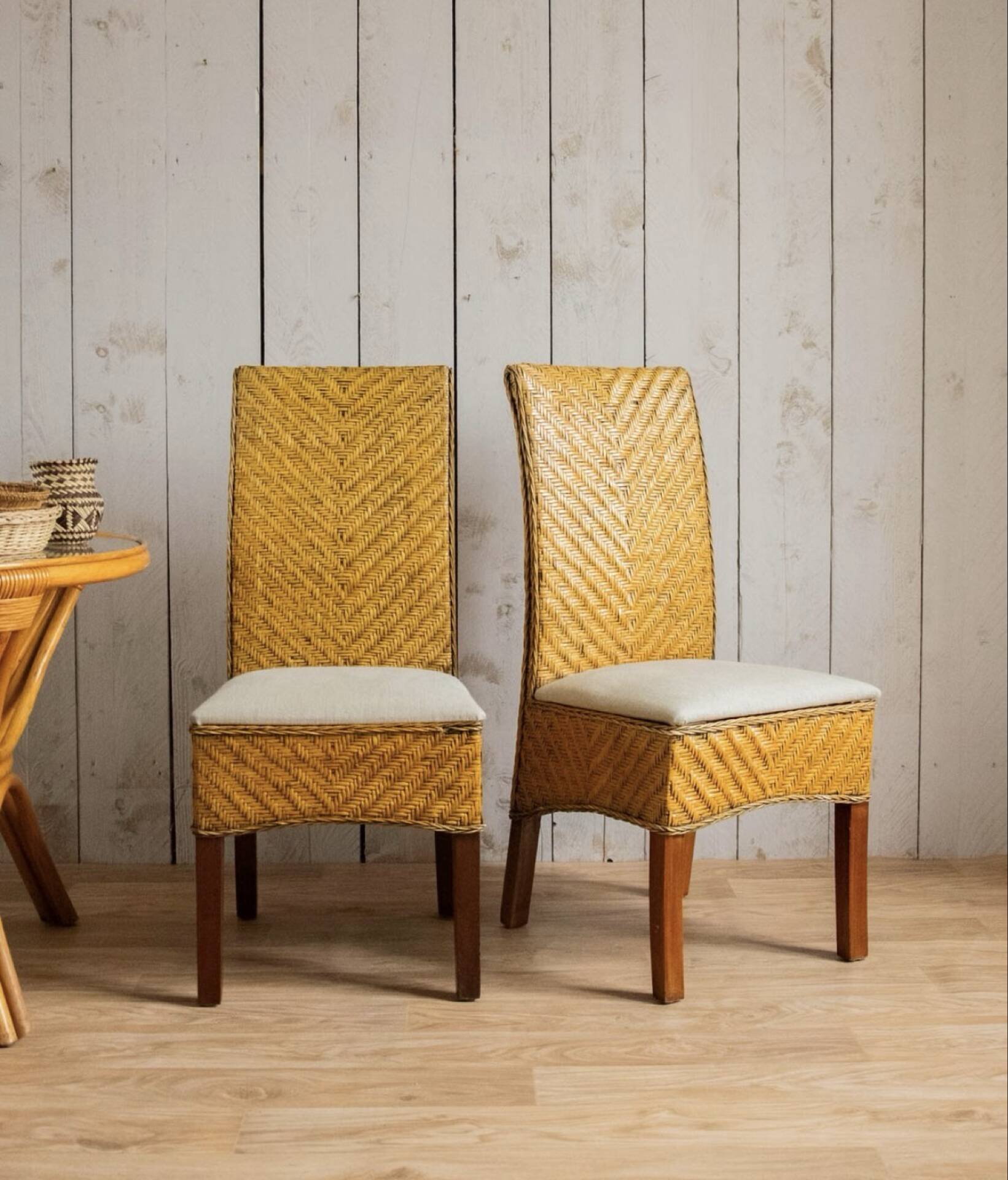 Paire de chaises en rotin
