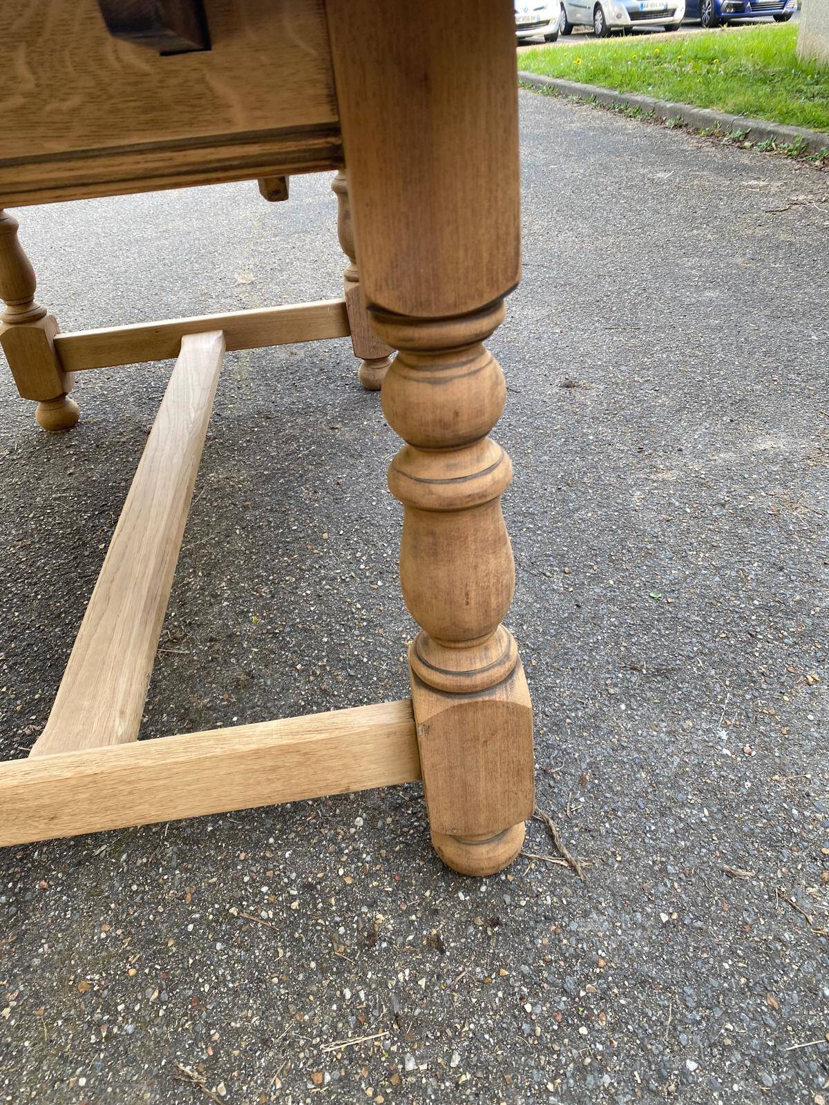 Renovated 19th-century oak extendable farmhouse dining table 160-240cm