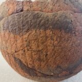 Spherical terracotta two-tone degreasing limestone XXth Africa