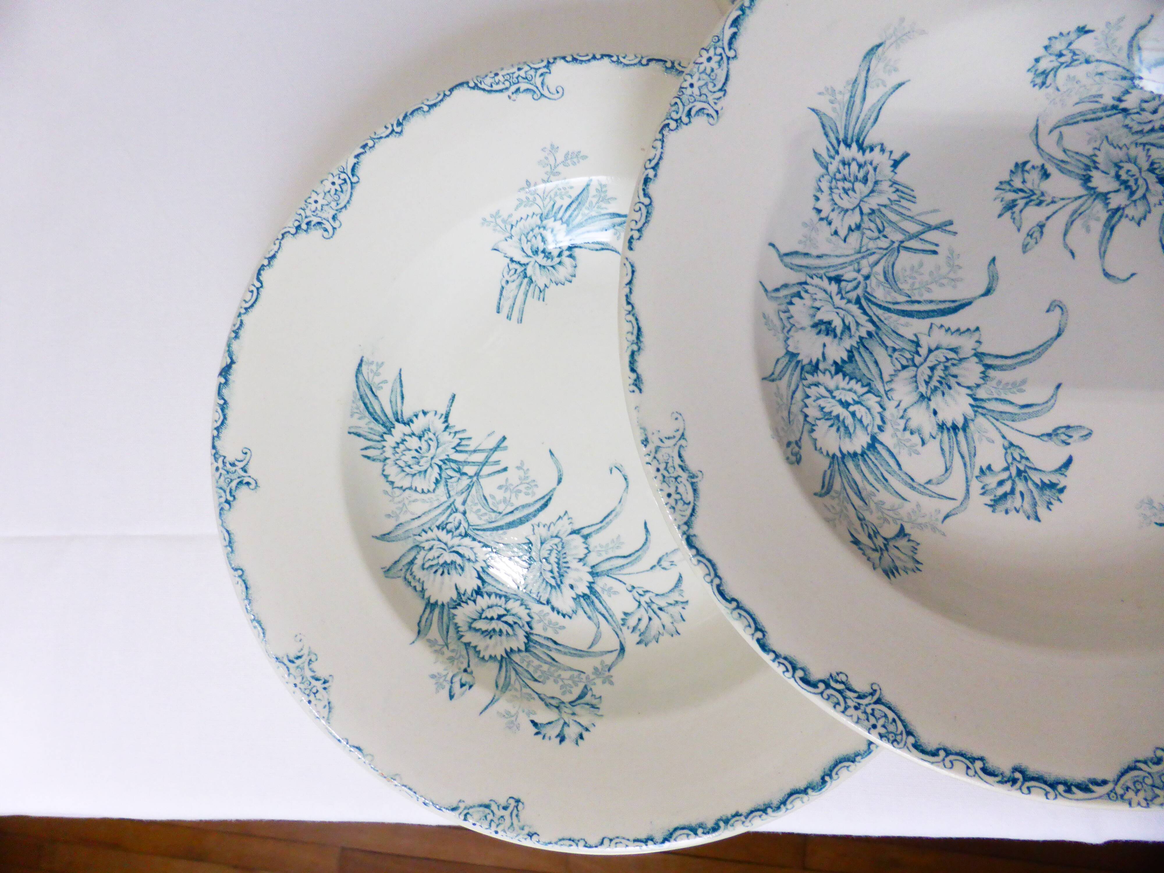 4 vintage deep plates in ironstone by L&G model Oeillets 220520