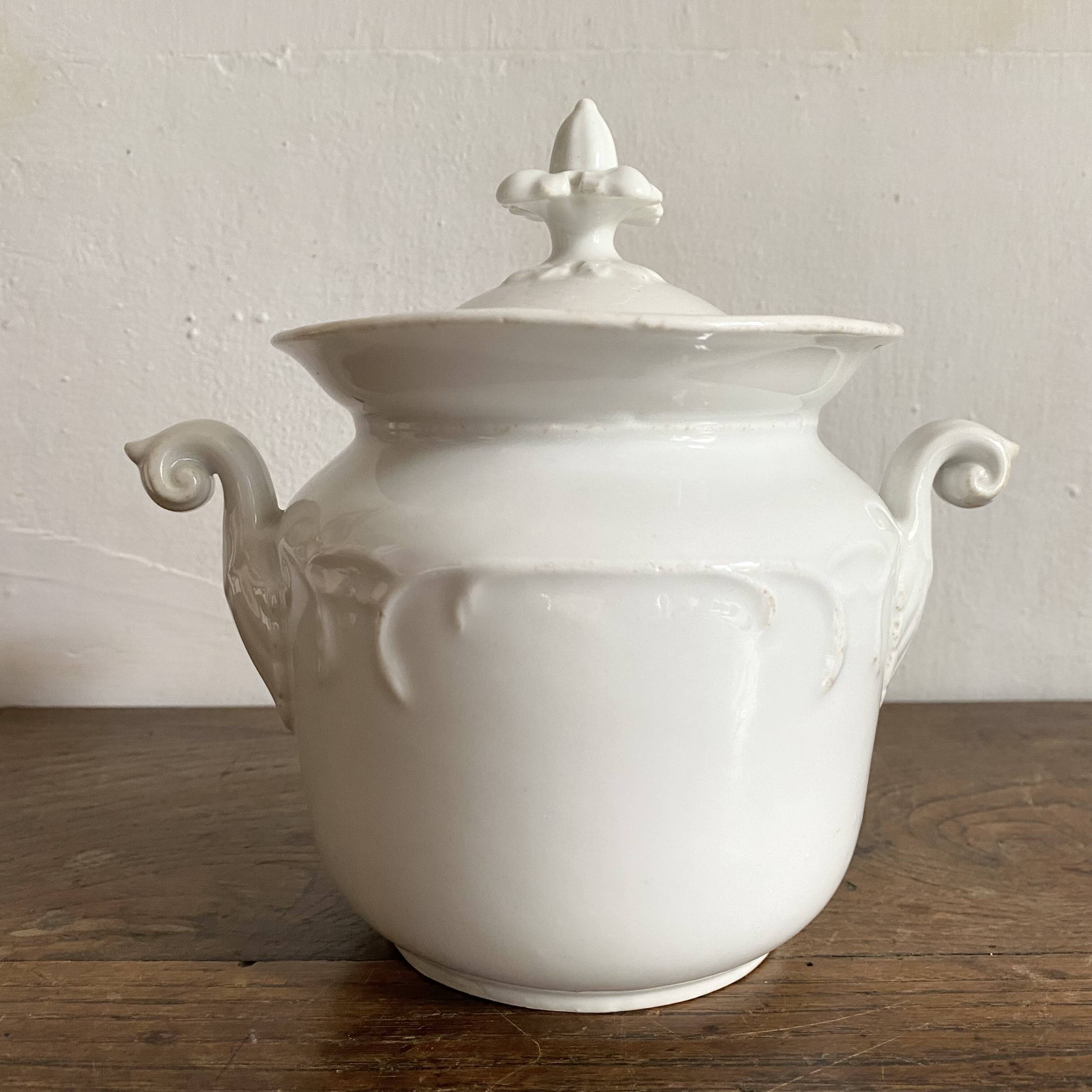 Antique sugar bowl or porcelain pot